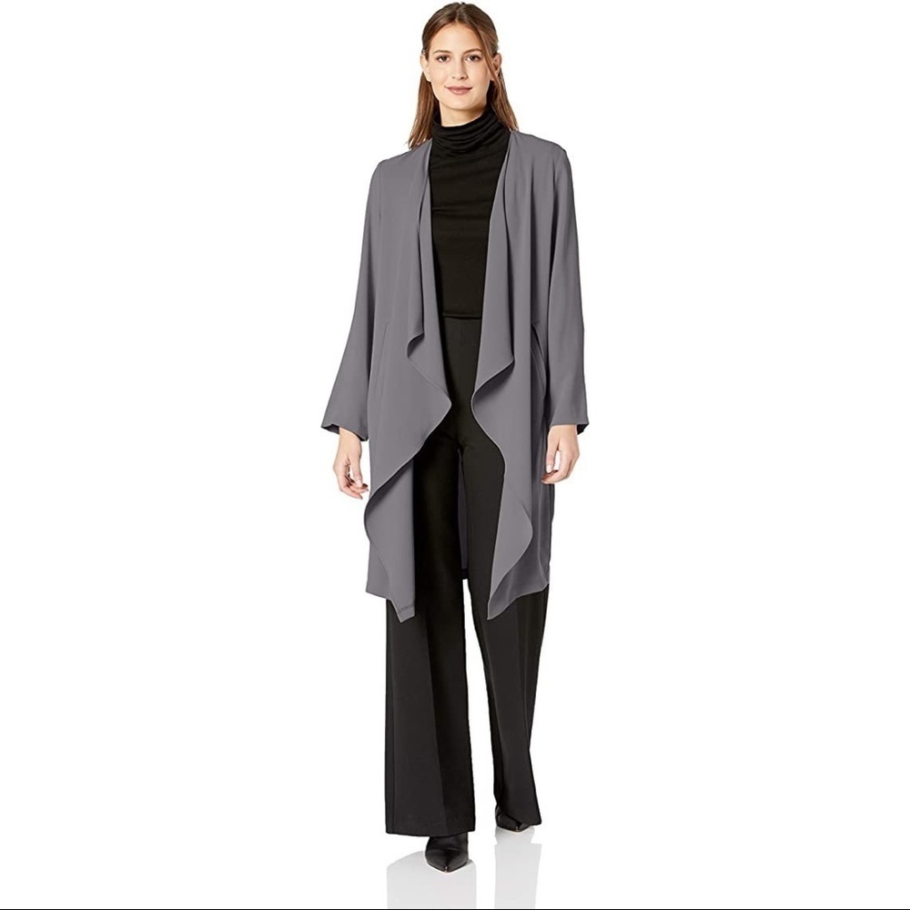 [Nine West] Soft Gray Crepe Duster